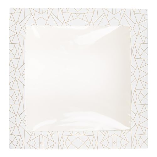 García de Pou - 50 Stück - Gebäckdosen mit Fenster 'Thepack' 250 g/m2 + Opp 23 x 23 x 7,5 cm, weiß, gewellter Nano-Mikrokarton