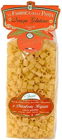 La Fabbrica della Pasta. Gluten Free Ditaloni Rigati. 500g (1.1lb). Pack of 4
