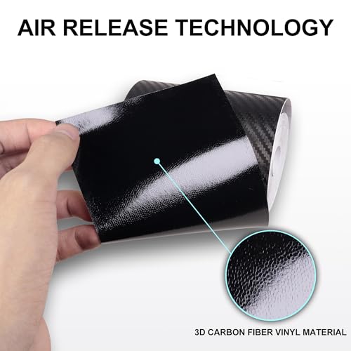 Film en vinyle noir Arespark en fibre de carbone pour garniture et protection de portière de voiture - 6