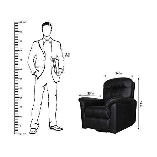 Image of Floyd Recliner, Ultra Comfortable and Durable Ergonomic Single Seat Reclining Sofa, Living Room Recliner Chair with Thickened Padded Arm /Back, Leatherette, Black Color