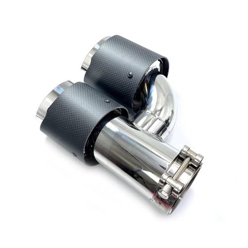 Tuyau d'échappement double type H en carbone isolant et résistant 114mm - 3