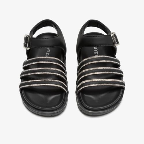 Girls Sandals Open Toe Princess Flat Sandals Strappy Summer Shoes Sequins (Toddler/Little Kid/Big Kid)3