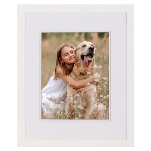 Gallery Solutions - 16\"x20\" Wall Mount/Tabletop Picture Frame - Double Mat - Matted to 11\"x14\" -White - Versatile Display Option for Your Cherished Memories - Rectangular Tabletop - White Poster Frame - Thumbnail 2