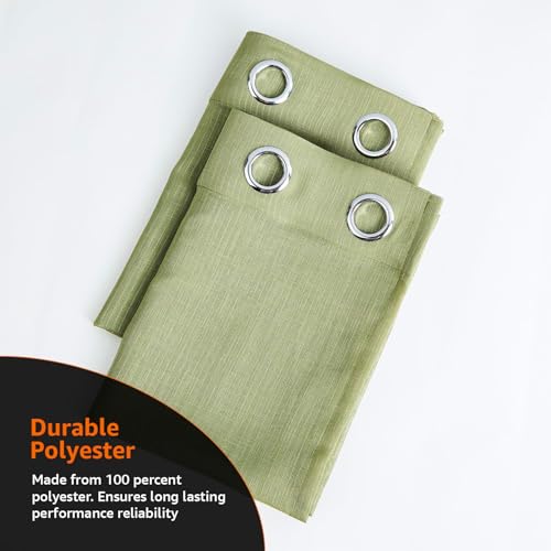Image of Amazon Basics - Sheer Door Curtains | Light Filtering | 5 Feet | Set of 2 | Plain Design | for Living Room, Bedroom & Balcony | 115 cm x 150cm, Color - Green