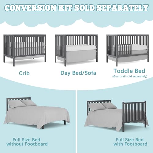image for Saylike Baby Crib 5-in-1 Convertible, Wood Full Size Toddler Bed for S