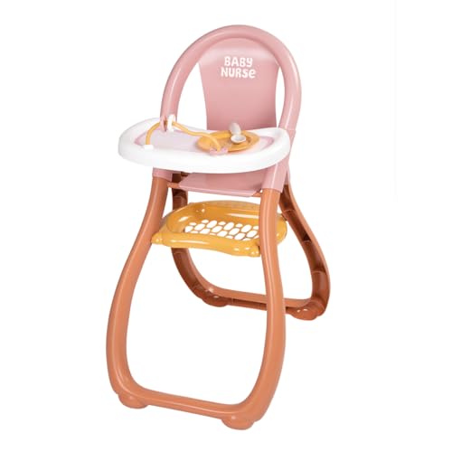Smoby - Baby Nurse Puppen-Hochstuhl mit Zubehör - Puppenmöbel...