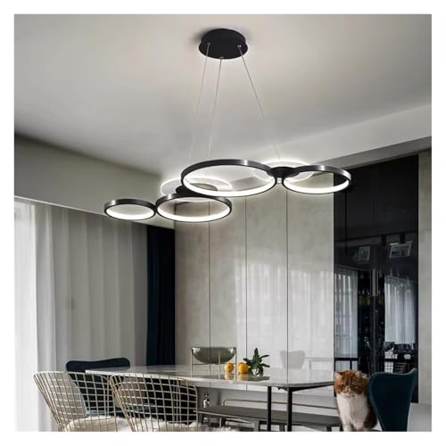 Luminaire suspendu circulaire à intensité variable et hauteur réglable, grand lustre LED