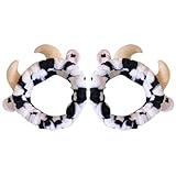 HONITANO Diadema Elástica para Lavarse la Cara 2 Piezas Estampado de Vaca para Cuidado Facial y Aplicación de Crema en Mujeres y Niñas