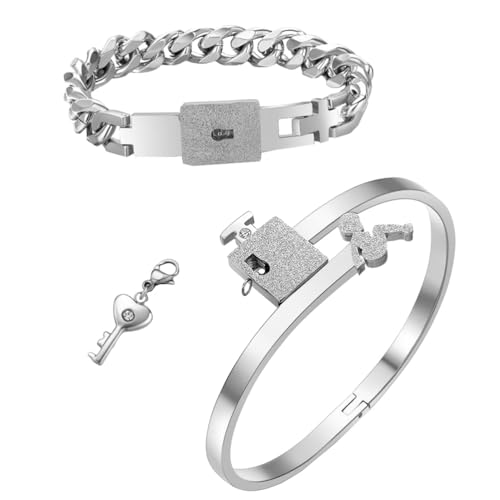 Bijoux couple Saint Valentin en acier concentrique élégant