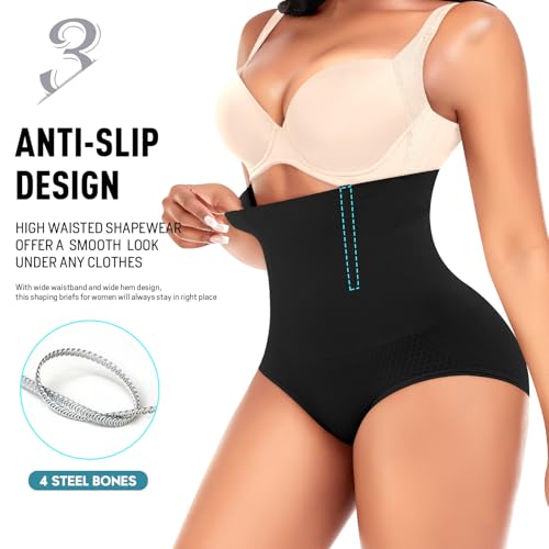 Image of Werena Tummy Control Shapewear Panties for Women High Waist Cincher Shaping Underwear Body Shaper Panty Girdle
