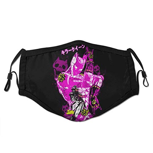 Kira Yo- Kira Yos-hikage Ki-ller Qu-EEN 2 Layer Face Cloth Mask with Filter Pocket, Reusable Cotton Washable Fabric Breathable Face Covering for Kids and Adults_