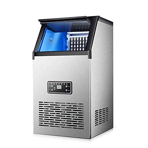 Ice Cube Maker Commercial Large Automatic Ice Cube Making Machine, 12 Minutes Fast Ice Making 60kg/24h One-Button Cleaning