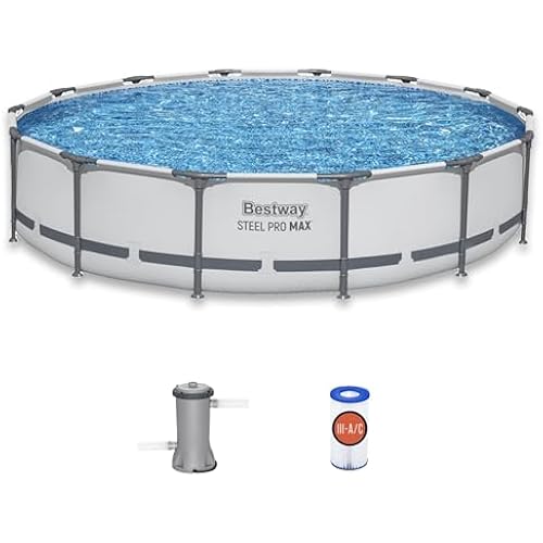 Bestway Steel Pro MAX 14' x 33" Round Above Ground Pool Set with Pump