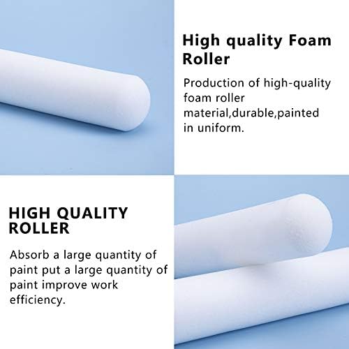 Mister Rui Foam Paint Roller Cover, 6 Inch (155MM) Sponge Paint Roller Sleeve, Foam of Premium Quality Can Be Used with Water and Oil-Based Paints, Pack of 10