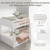 Dolamaní Hochbett Etagenbett 2 Kinder 90x200 cm mit Treppe, Kinderbett Mit & Schließfächern & Rausfallschutz, Kinderzimmer kinderhochbett, Stockbett für Mädchen Junge, Weiß