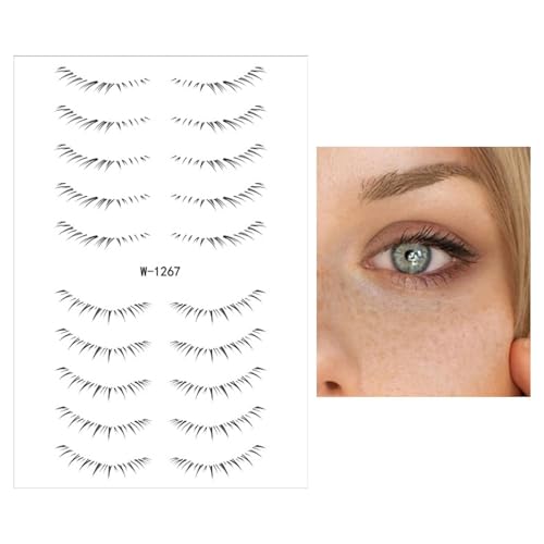 防水まつげステッカー - 女性用下まつげステッカー - 家庭、ホテル、旅行、美容院 向けの汗止めまつげメイクアップ用品,震える目のまつげタトゥー怠け者には防水アイライナーシールを模倣する必要がある