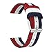 Produktbild Chainfo Nylon Wasserdicht Uhrenarmband 20mm 22mm, NATO Strap Militär (22mm, Blau Weiß Rot)