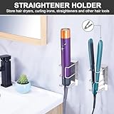 WAYASI Hair Dryer and Straightener Holder, Hairdryer Holder for Curling Iron Straightener, SUS304 Stainless Steel HairDryer Holders Self Adhesive Hair Tools Organiser - Image 5