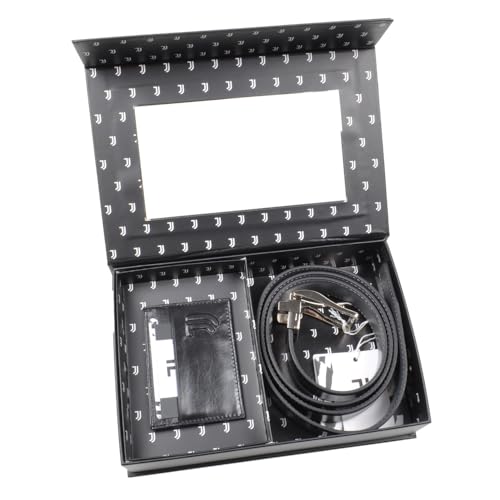 JUVENTUS Coffret cadeau ceinture en cuir et porte-cartes de crédit, élégant coffret cadeau officiel, noir, accessoires pour homme – vue 2