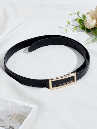 1Pcs Imitation Leather Chain Belt, Reversible Belts Classic WaistBelt Retro Fashion Accessory for Women