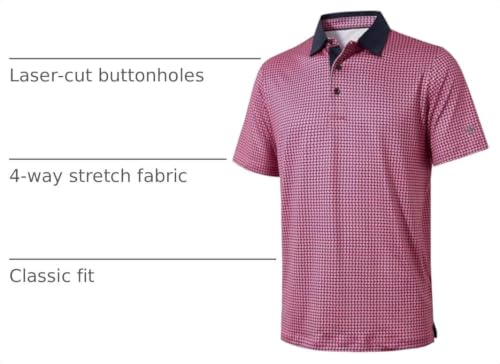 Image of Golf Shirts for Men Dry Fit Short Sleeve Print Performance Moisture Wicking Polo Shirt