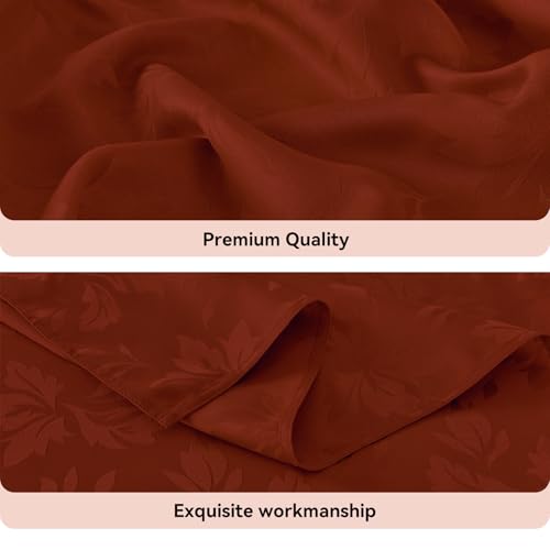 Nappe rectangulaire d'automne jacquard imperméable rouille 152 x 304 cm de table - 5