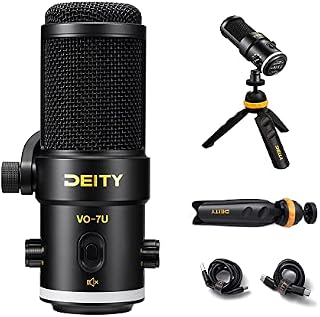 Deity VO-7U Tripod Kit USB Broadcast Microphone Dynamic USB Mic with RGB Lighting Effect for Phones Laptop PS5 Xbox Game Live Stream Conference Broadcast (Standard Black)