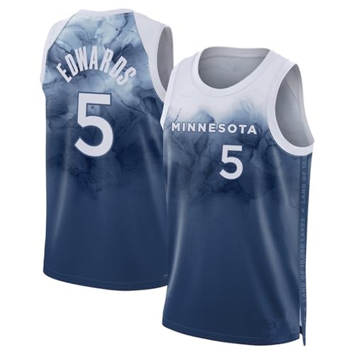 CLZWFZ Adultes #5# Maillots de Basketball Unisexe sans Manches Basketball Vest Sport Doublure t - Shirt Gilet,Bleu,L