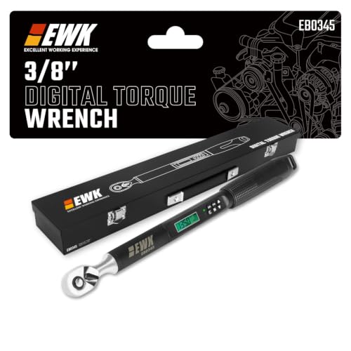 Image of EWK 3 /8 Inch Drive Digital Torque Wrench 5-100 ft-lbs (6.8-135 Nm) | IS0 6789, ±1.5% clockwise / ±2.5% counterclockwise, LCD Display, LED Buzzer Vibration Alert, 30 Memory Values