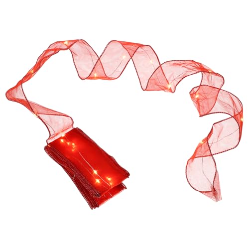 Amosfun Cadena cadena de luz de cinta LED decoraciones linterna guirnalda Brillar arco ribbon christmas lights decoração de natal adorno colgante adornos colgantes de navidad luz LED rojo