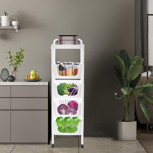 YSLoccbac Cesta de almacenamiento de frutas y verduras de 5 niveles, organizador de cocina con material de polipropileno duradero, diseño moderno para ingredientes frescos y organizados