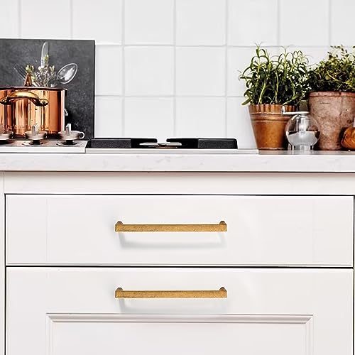 Image of 10 Pack 7.5 Inch(192mm) Kitchen Cabinet Handles Antique Brass Cabinet Pulls Kitchen Cabinet Hardware Drawer Pulls for Cupboard Wardrobe