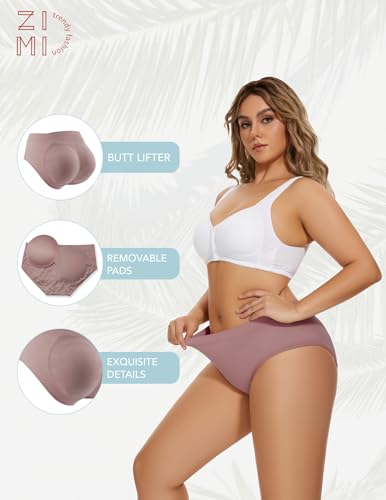Image of Zimi Collection Butt Lifter Panties Underwear for Women with Removable Pads Seamless Booty Pads Hip Enhancer Panty
