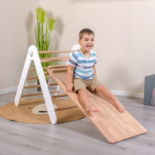 Babybay Littlefoot - Scaletta Da Arrampicata 2 In 1 Per Torre Di Apprendimento E Triangolo Di Arrampicata, Divertimento Senza Disturbi Grazie Al Legno Di Faggio Massiccio, Bordi Arrotondati, - 6