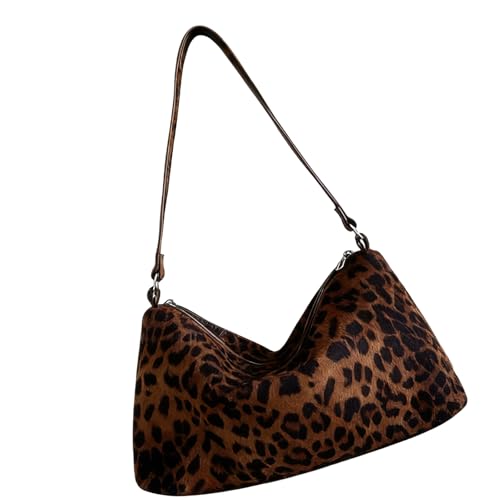 Sac rétro pour les aisselles en daim véritable avec poignée chic