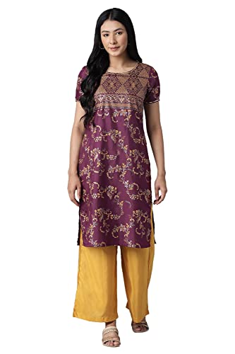 Image of Aurelia Women Polyester Kurta & Palazzo