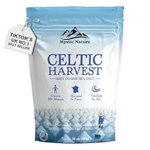 Mystic Nature Celtic Harvest - 1.1 LB | Rich in 82 Essential Minerals | Natural & Unrefined | Hand Harvested Grey Coarse Celtic Crystals from France