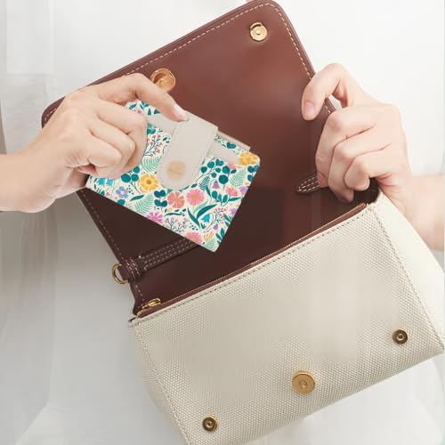 Image of Floral Womens Bifold Wallet,Compact Leather Credit Card Holder | RFID leather small Card wallet for crossbody bag,billfolds for women with 12 card slots 3 ID window, gift for women girls