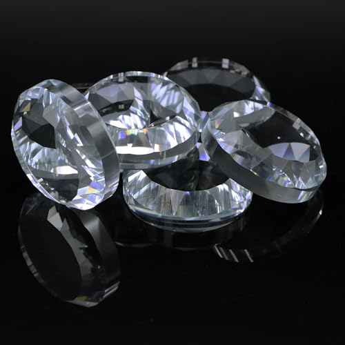 OKQX 6-Pack Crystal Glass Pattern Weights for Sewing - Fabric Weights for Precision Dressmaking, Pattern Cutting & Crafting, Shatter-Resistant Sewing Accessories,2“ Diameter, 0.58" Thickness