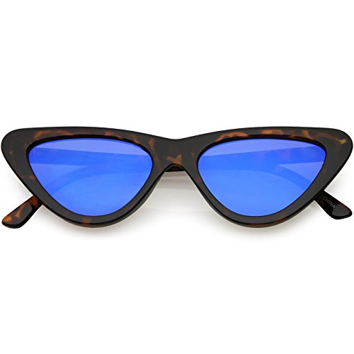 Image of zeroUV Women's Small Thick Neutral Colored Flat Lens Cat Eye Sunglasses 51mm