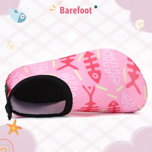 SAGUARO Escarpines Niño Niña Zapatillas para Agua Zapatos de Río Playa Calzado Deportes Acuáticos para Piscina Buceo Surf Natación Nadar Mares Vela Rocas, Rosa Flamenco, 32/33 EU - imagen 6