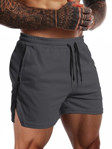 Aolesy Mens Workout Shorts with Zip Pocket 5" Lightweight Gym Running Shorts Linerless Bodybuilding Athletic Shorts2