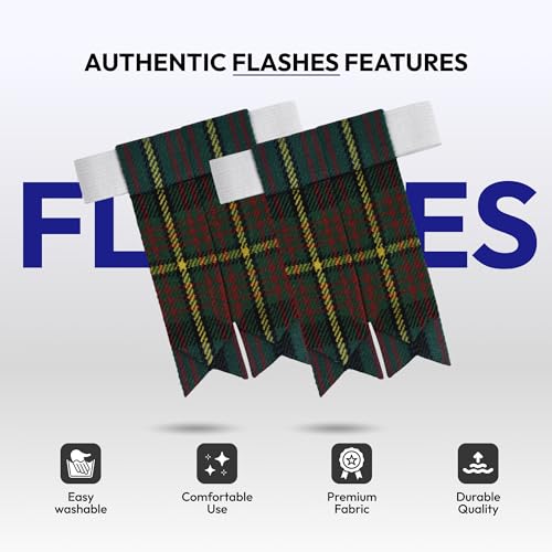 Image of Scottish Tartan Kilt Flashes with Elastic Adjusters