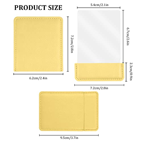 Bangboom Portable Travel Mirror With Protective Cover, Stainless Steel Mirror Compact Ultra Thin, Rectangle Makeup Vanity Mirror Small, Handheld Mirror For Women, Girl, Purses, Pocket (Yellow) #TOP1