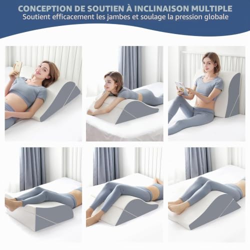 Oreiller d’élévation de jambe pour dormir, cales de jambe circulation et gonflement