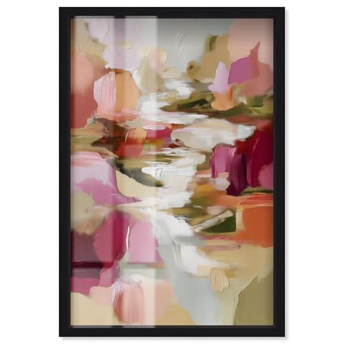 Layers of Meaning V Shadowbox Print Pink Wall Decor by Art Remedy, �u���b�N�t���[���A16 x 24