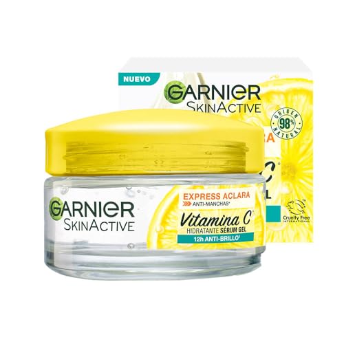 Garnier Express Aclara Gel Crema Hidratante con Vitamina C Anti-Brillo, 50ml