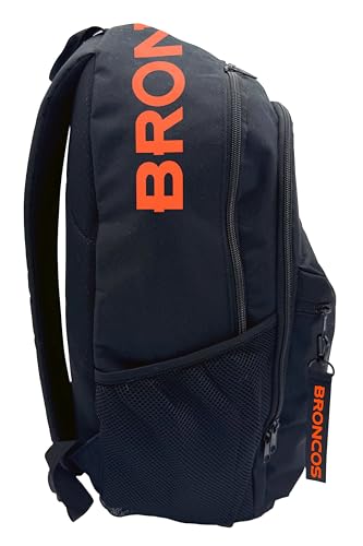 Image of NFL Denver Broncos Backpack - Triple Stripe Wordmark Design with Keychain