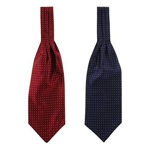 Conjunto De 2 Gravatas De Seda Polka Dot Dos Homens Laços Jacquard Tecido Presentes Casuais Ascot