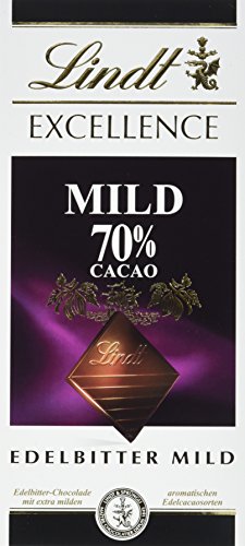 Lindt Excellence Mild 70%, milde Edelbitter-Schokolade, 100g